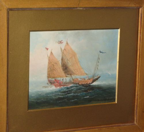 GOUACHE OF BURMESE JUNK - ADDITIONAL PHOTO 3