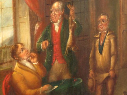 GEORGIAN INTERIOR SCENE OIL PAINTING - ADDITIONAL PHOTO 5