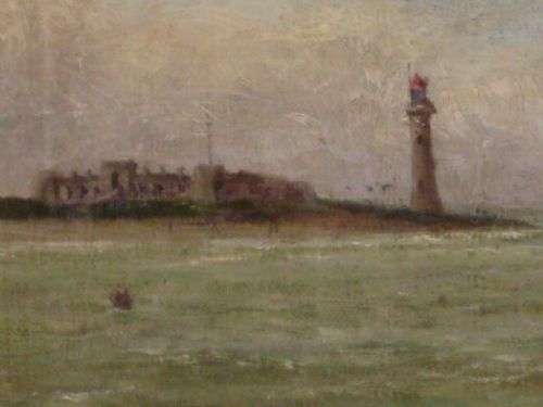 VICTORIAN OIL PAINTING OF NEW BRIGHTON MERSEYSIDE - ADDITIONAL PHOTO 4