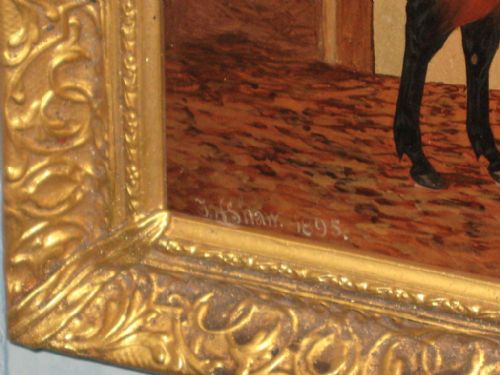 PAIR OF VICTORIAN HORSE OIL PAINTINGS - ADDITIONAL PHOTO 5