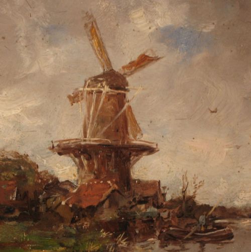 SMALL DUTCH OIL LANDSCAPE SCENE - ADDITIONAL PHOTO 4