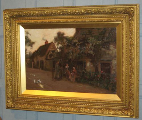 'days end' oil by john lochhead rba - CATEGORY: ANTIQUE ART - DATED 1900