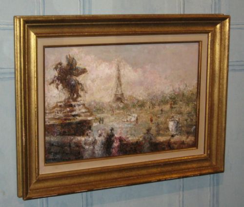 french impressionist oil of paris - CATEGORY: ANTIQUE ART - DATED 1910