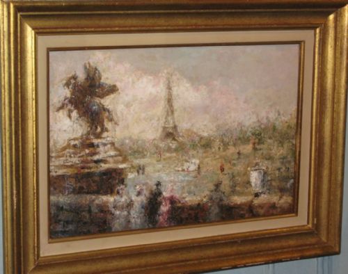 FRENCH IMPRESSIONIST OIL OF PARIS - ADDITIONAL PHOTO 1