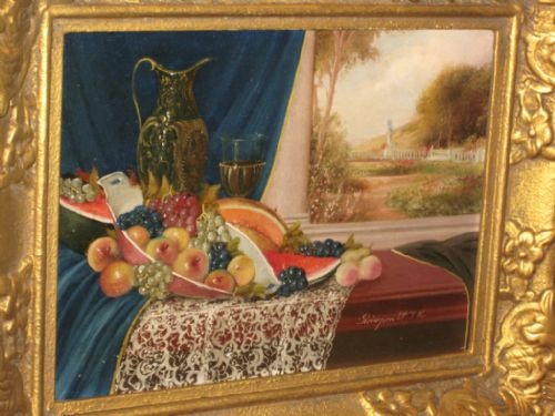 FINE SMALL OIL STILL LIFE - ADDITIONAL PHOTO 2