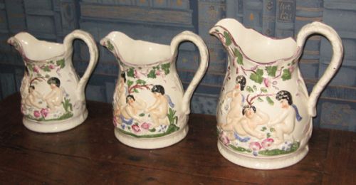 UNUSUAL SET OF THREE VICTORIAN GRADUATED JUGS - ADDITIONAL PHOTO 1