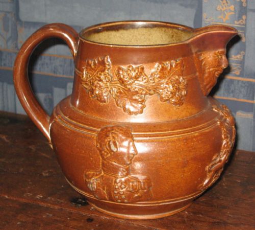 saltglaze stoneware 'wellington' jug - CATEGORY: ANTIQUE JUGS - DATED 1850