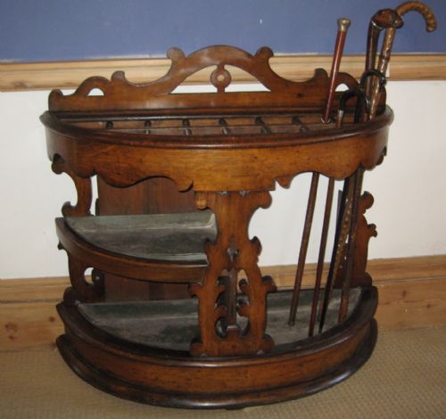 VICTORIAN OAK HALL STICK STAND - ADDITIONAL PHOTO 5