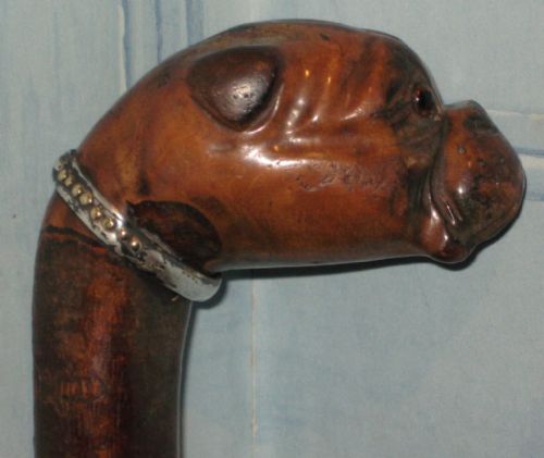 wonderful bulldog walking stick - CATEGORY: ANTIQUE MISCELLANEOUS - DATED 1920