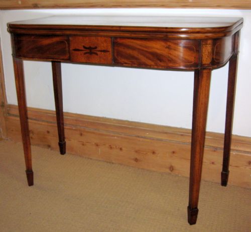 regency mahogany inlaid tea table - CATEGORY: ANTIQUE TABLES - DATED 1800