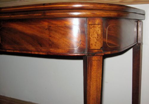 REGENCY MAHOGANY INLAID TEA TABLE - ADDITIONAL PHOTO 2