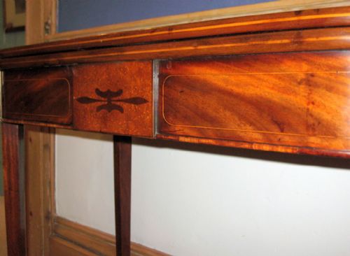 REGENCY MAHOGANY INLAID TEA TABLE - ADDITIONAL PHOTO 3