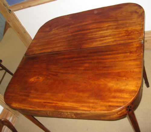GEORGIAN MAHOGANY INLAID TEA TABLE - ADDITIONAL PHOTO 5