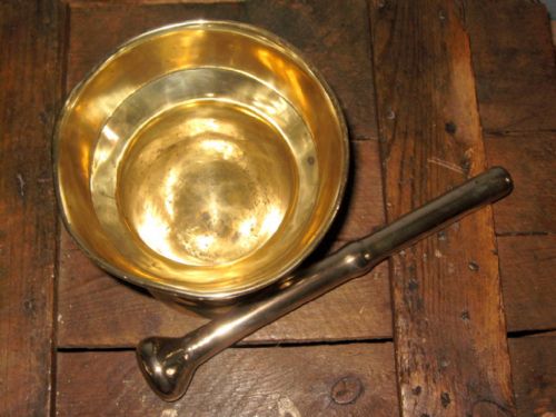GEORGIAN BRASS PESTLE AND MORTAR - ADDITIONAL PHOTO 3