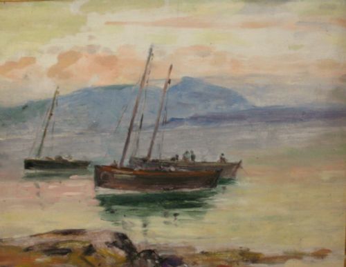SCOTTISH OIL SKETCH BY DAVID FULTON RSW - ADDITIONAL PHOTO 3
