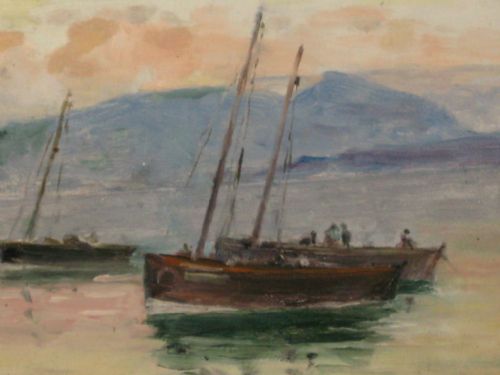 SCOTTISH OIL SKETCH BY DAVID FULTON RSW - ADDITIONAL PHOTO 5