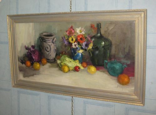 good impressionist oil still life - CATEGORY: ANTIQUE ART - DATED 1950