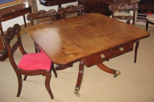 large mahogany pembroke dining table - CATEGORY: ANTIQUE TABLES - DATED 1800
