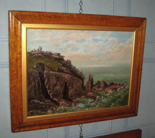 TWO VICTORIAN NAIVE OILS IN MAPLE FRAMES - ADDITIONAL PHOTO 1