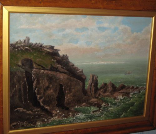 TWO VICTORIAN NAIVE OILS IN MAPLE FRAMES - ADDITIONAL PHOTO 2