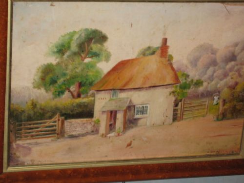TWO VICTORIAN NAIVE OILS IN MAPLE FRAMES - ADDITIONAL PHOTO 5