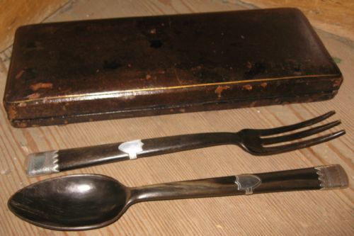 VICTORIAN SCOTTISH HORN AND SILVER SERVERS - ADDITIONAL PHOTO 5