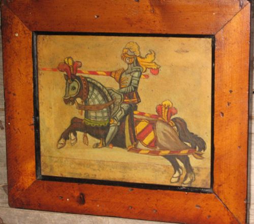 GOTHIC REVIVAL OIL OF A KNIGHT - ADDITIONAL PHOTO 1