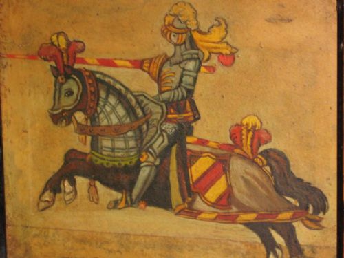 GOTHIC REVIVAL OIL OF A KNIGHT - ADDITIONAL PHOTO 3