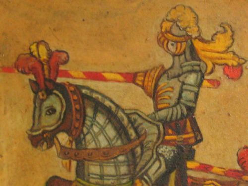 GOTHIC REVIVAL OIL OF A KNIGHT - ADDITIONAL PHOTO 4