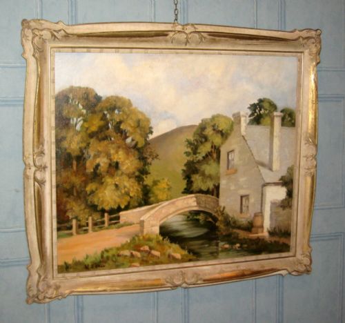 malham cove yorkshire oil painting - CATEGORY: ANTIQUE ART - DATED 1950