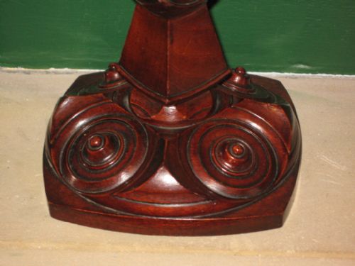 PAIR OF LARGE MAHOGANY CANDLESTICKS - ADDITIONAL PHOTO 4
