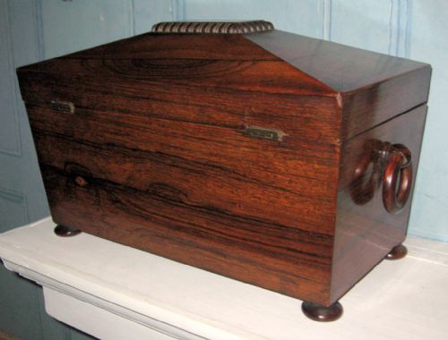 FINE REGENCY ROSEWOOD TEA CADDY - ADDITIONAL PHOTO 4