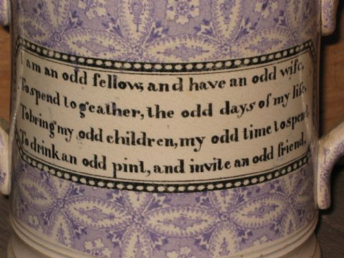 RARE 'ODDFELLOWS' TWO HANDLED TANKARD - ADDITIONAL PHOTO 1