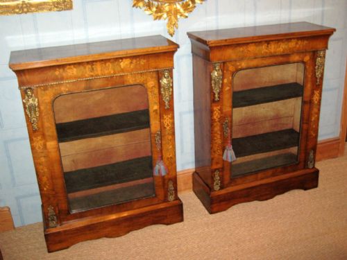 superb pair of victorian walnut cabinets - CATEGORY: ANTIQUE CABINETS - DATED 1860