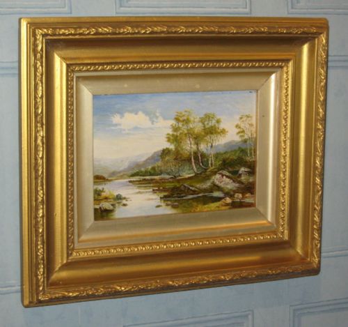 small welsh scene oil on canvas - CATEGORY: ANTIQUE ART - DATED 1900