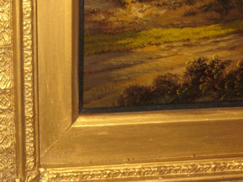 OIL LANDSCAPE BY GEORGE MORRIS SENIOR - ADDITIONAL PHOTO 4