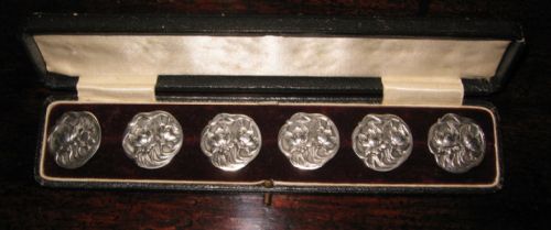 Boxed Set of Silver Art Nouveau Buttons