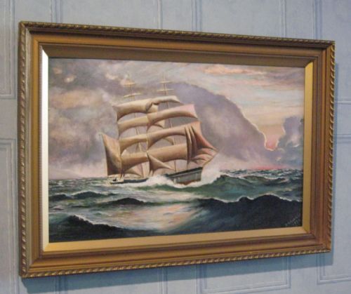 marine oil by hggarner - CATEGORY: ANTIQUE ART - DATED 1930