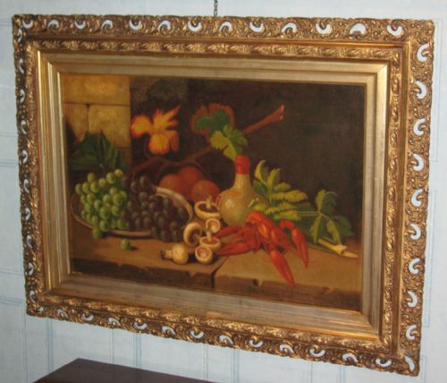 PAIR OF LARGE VICTORIAN STILL LIFE OILS - ADDITIONAL PHOTO 1