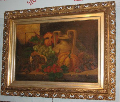 PAIR OF LARGE VICTORIAN STILL LIFE OILS - ADDITIONAL PHOTO 3