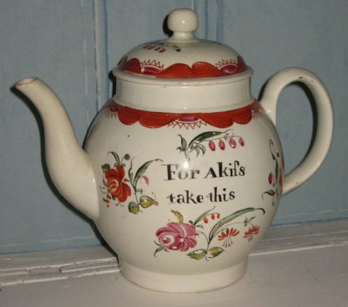 EIGHTEENTH CENTURY PEARLWARE TEAPOT - ADDITIONAL PHOTO 1