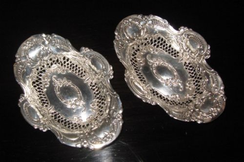pair of edwardian silver bonbon dishes - CATEGORY: ANTIQUE SILVER - DATED 1900