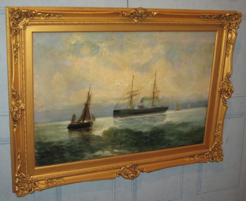 SUPERB PAIR OF MARINE OILS - ADDITIONAL PHOTO 2