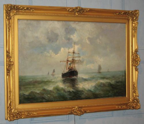 SUPERB PAIR OF MARINE OILS - ADDITIONAL PHOTO 3