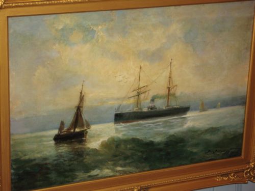 SUPERB PAIR OF MARINE OILS - ADDITIONAL PHOTO 5
