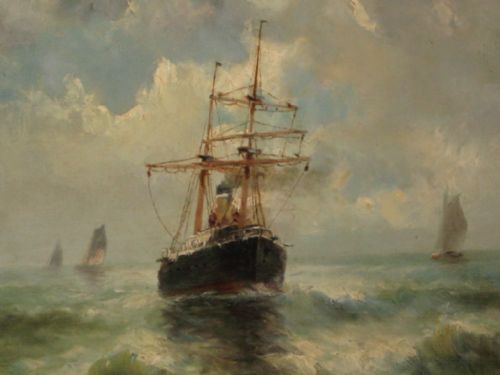 SUPERB PAIR OF MARINE OILS - ADDITIONAL PHOTO 6