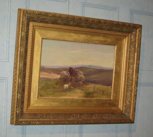 victorian oil landscape by hugh b scott - CATEGORY: ANTIQUE ART - DATED 1890