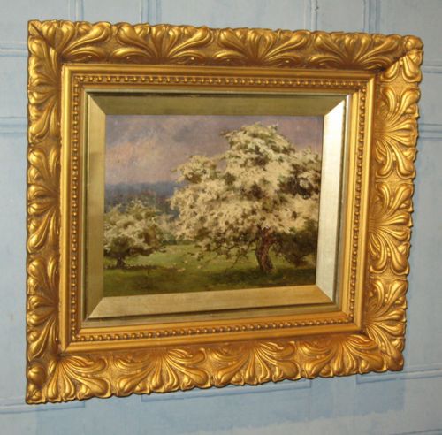 'may blossom' oil by benjamin eastlake leader - CATEGORY: ANTIQUE ART - DATED 1910