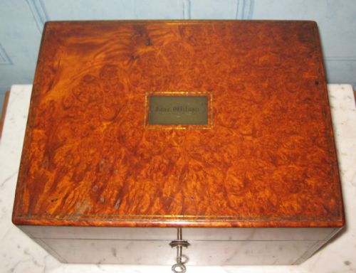 SUPERB VICTORIAN AMBOYNA AND SILVER FITTED CASE - ADDITIONAL PHOTO 2