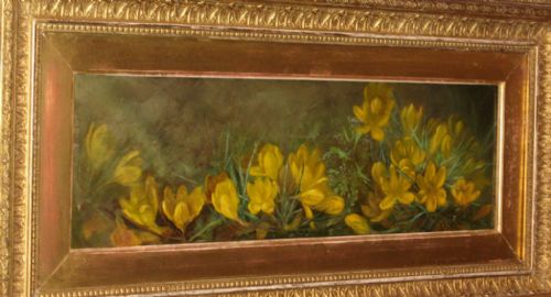 VICTORIAN OIL OF CROCUSES - ADDITIONAL PHOTO 2